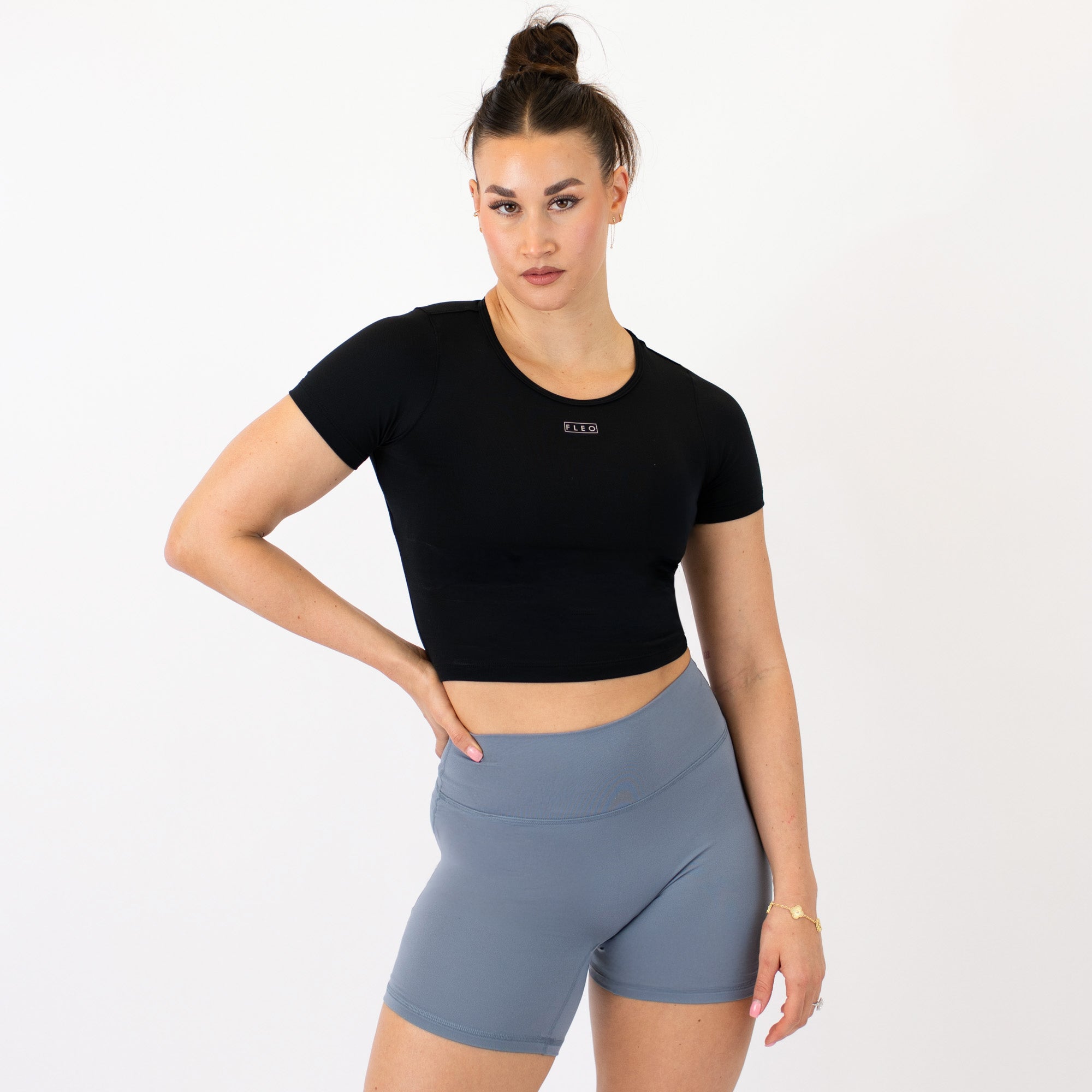 Back Day Crop Tee in Black