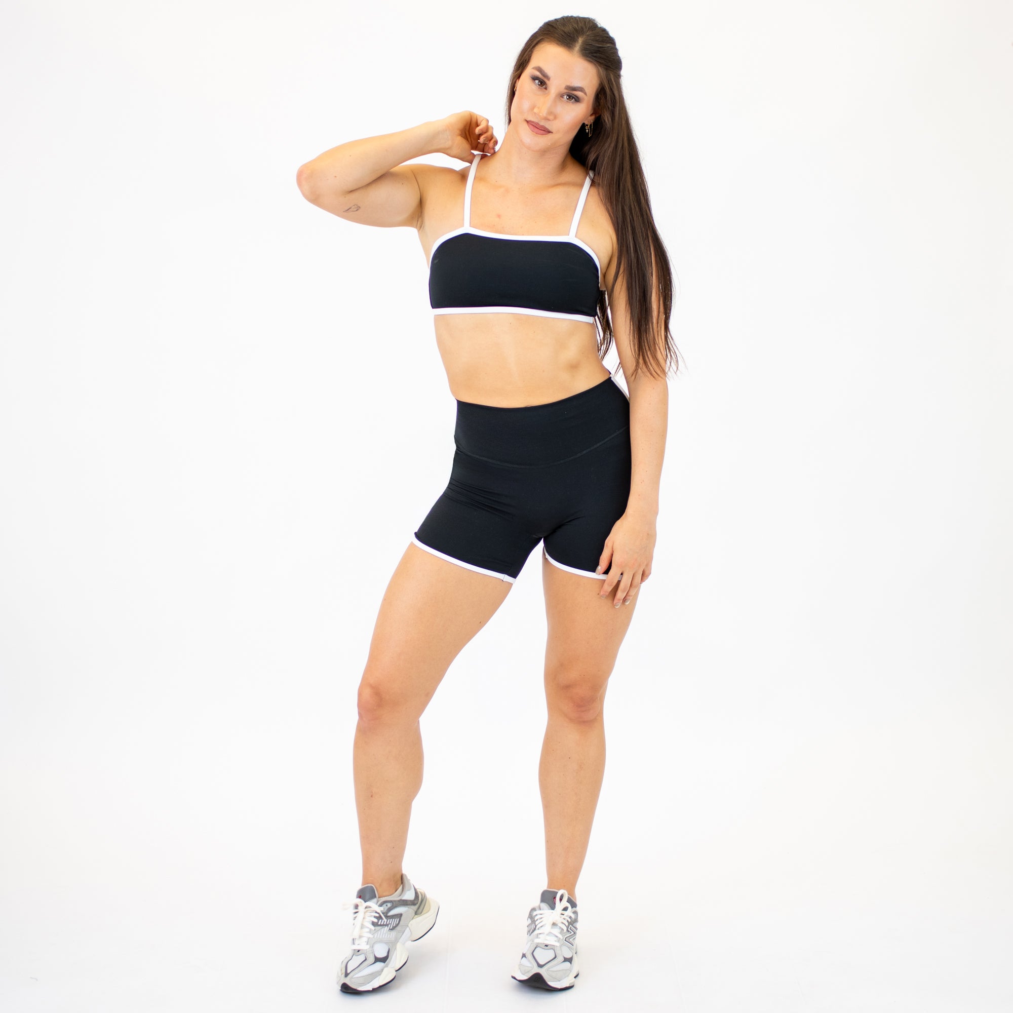 Black & White Bandeau Sports Bra -3