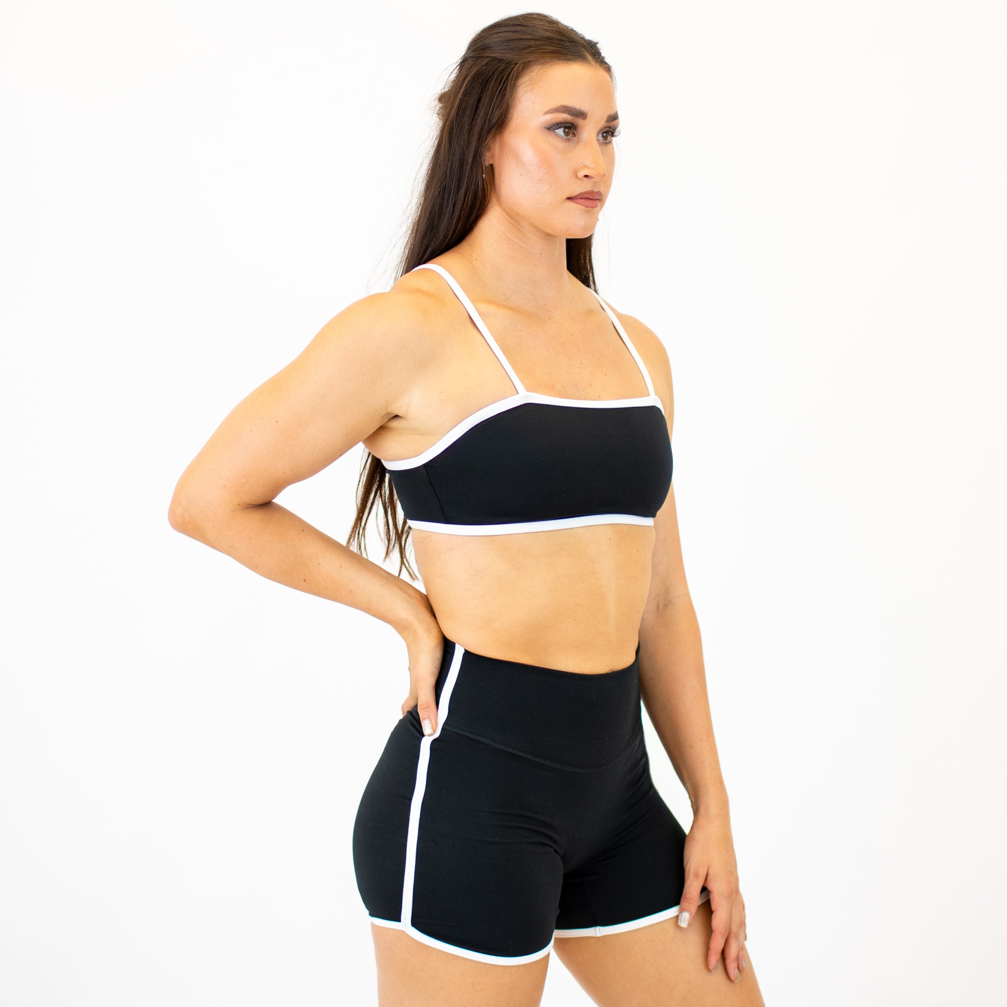 Black & White Bandeau Sports Bra -4