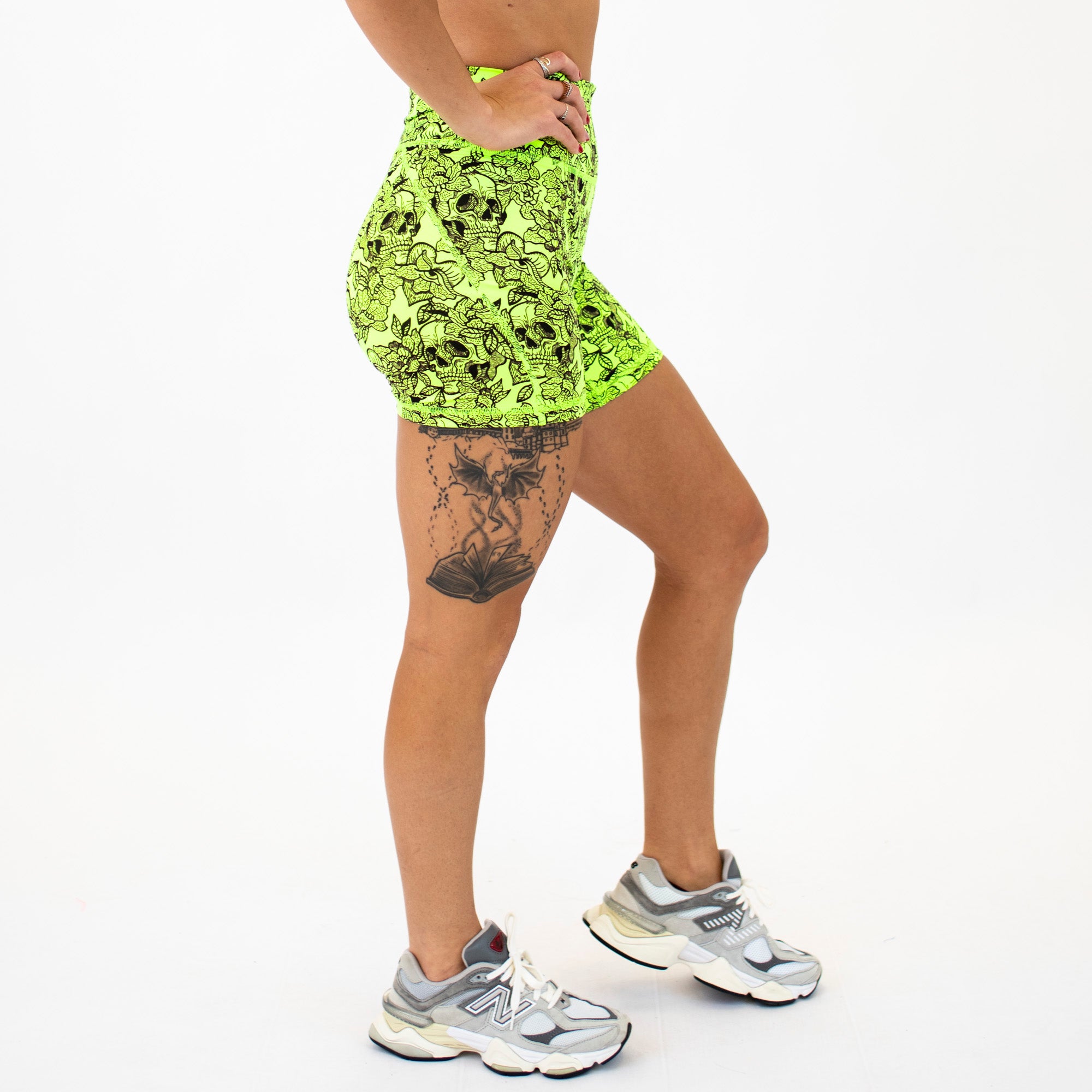 Heart Bones No Front Seam High Rise Spandex Shorts