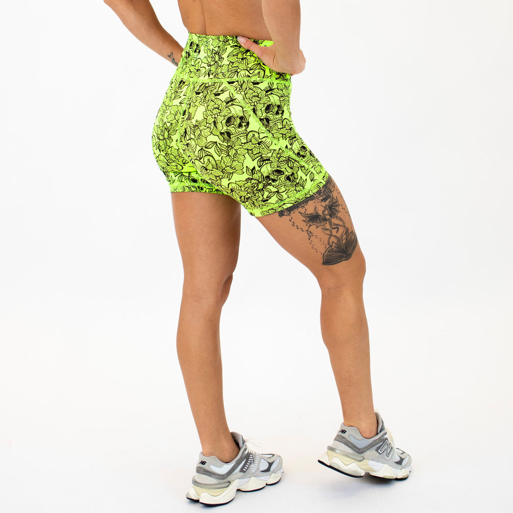 Heart Bones No Front Seam High Rise Spandex Shorts