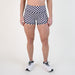 Black White Check No Front Seam High Rise Spandex Shorts