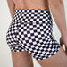 Black White Check No Front Seam High Rise Spandex Shorts