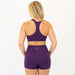 Racerback Sports Bra - Sage in Heather Blackberry -2