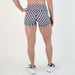 Black White Check No Front Seam High Rise Spandex Shorts