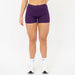 Heather Blackberry No Front Seam High Rise Spandex Shorts -1