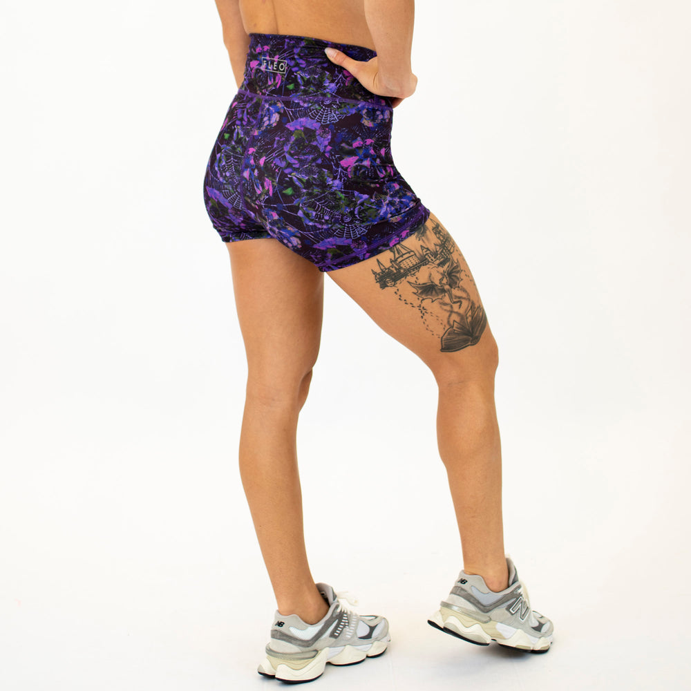 Poison Petals High Rise Spandex Shorts