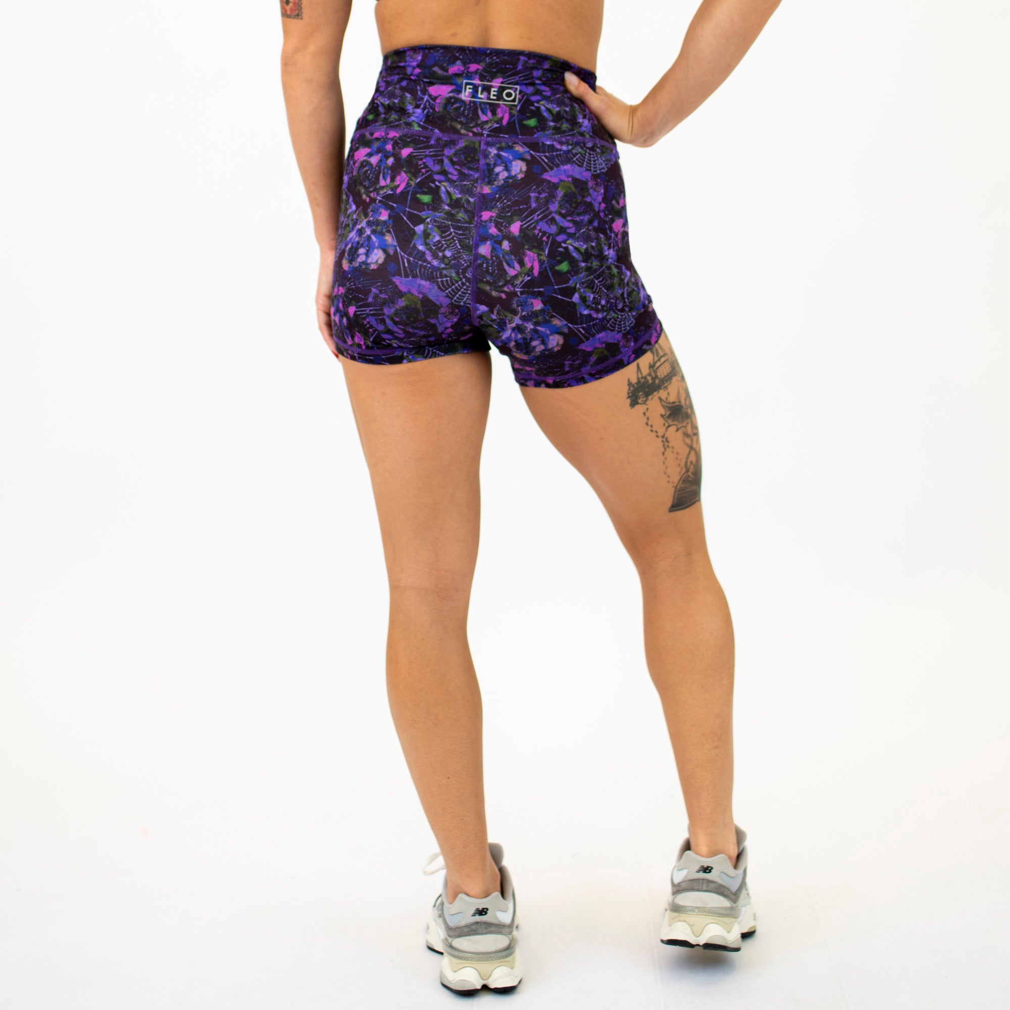 Poison Petals High Rise Spandex Shorts