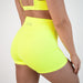 Neon Yellow V Waistband Spandex Gym Shorts