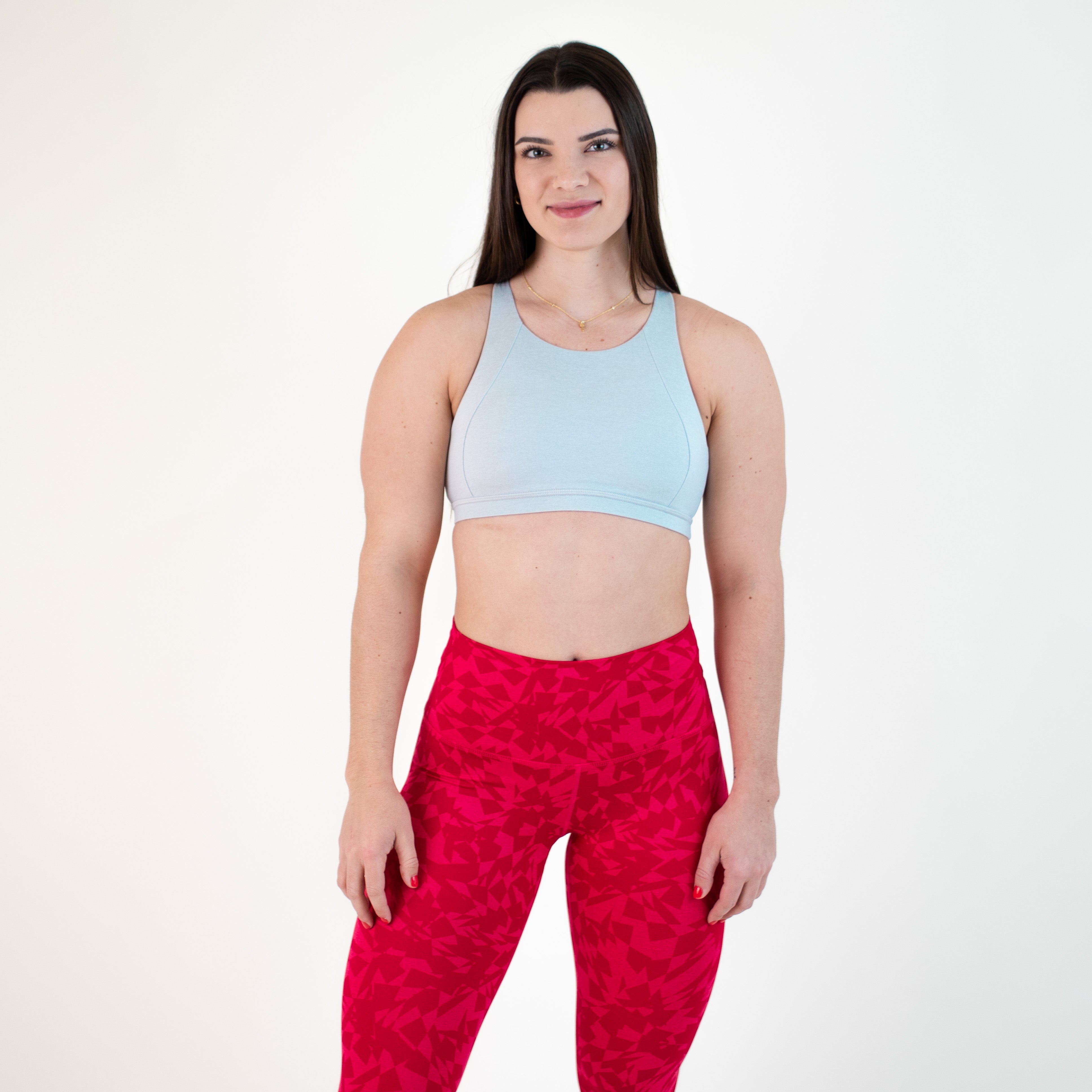 Light Blue High Impact Sports Bra - Jourdaine - High Support