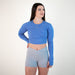 Heather Blue Women's Long Sleeve Shirt - Cropped - Foundation