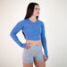 Heather Blue Women's Long Sleeve Shirt - Cropped - Foundation