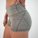 Stone Gray Mid Rise Contour Training Shorts For Women