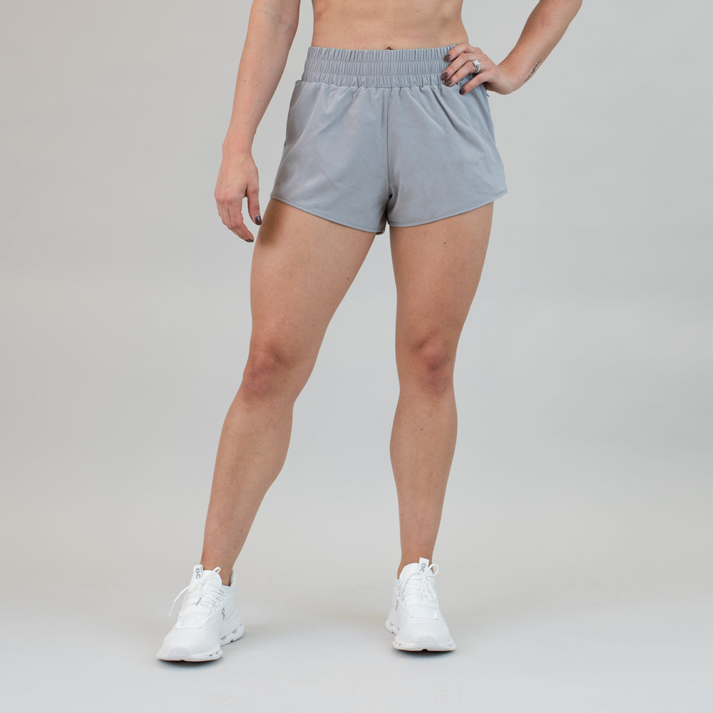 High Rise Keep Up Shorts - Alloy