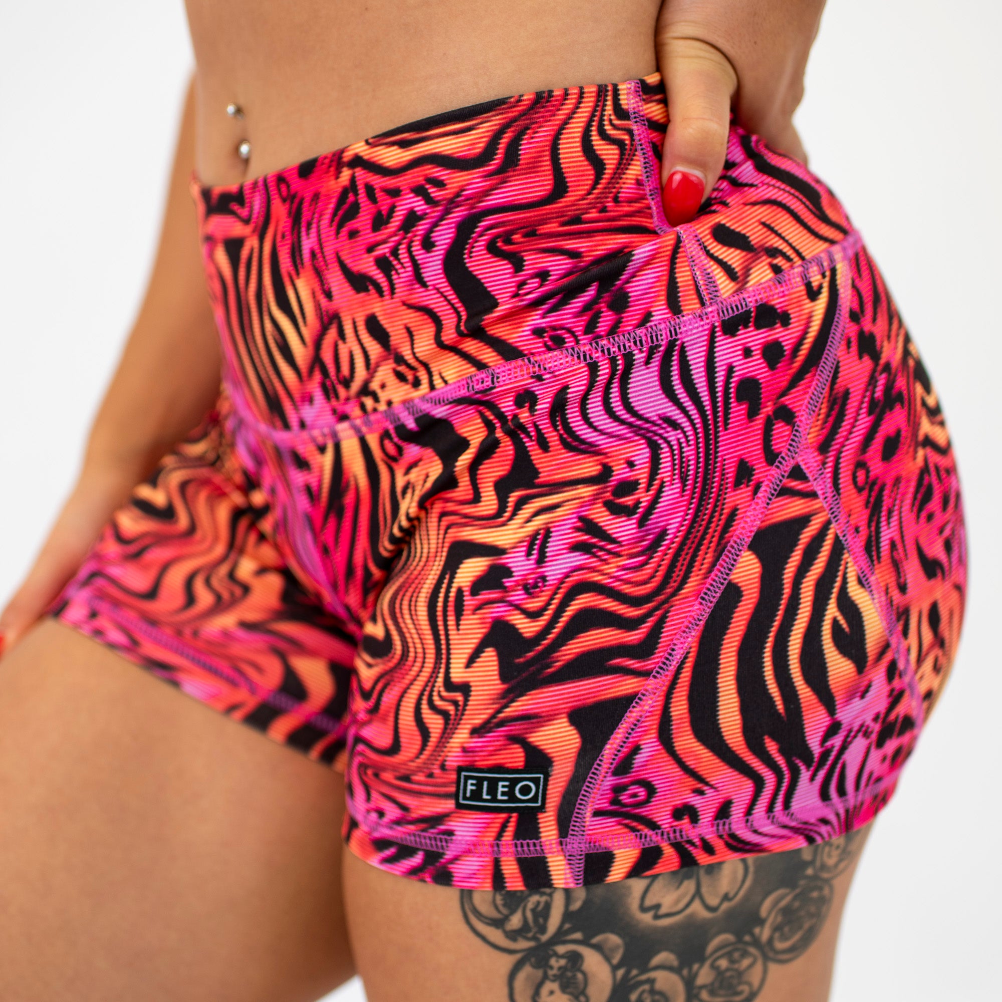 Blush Blaze Apex Contour Training Shorts For Women