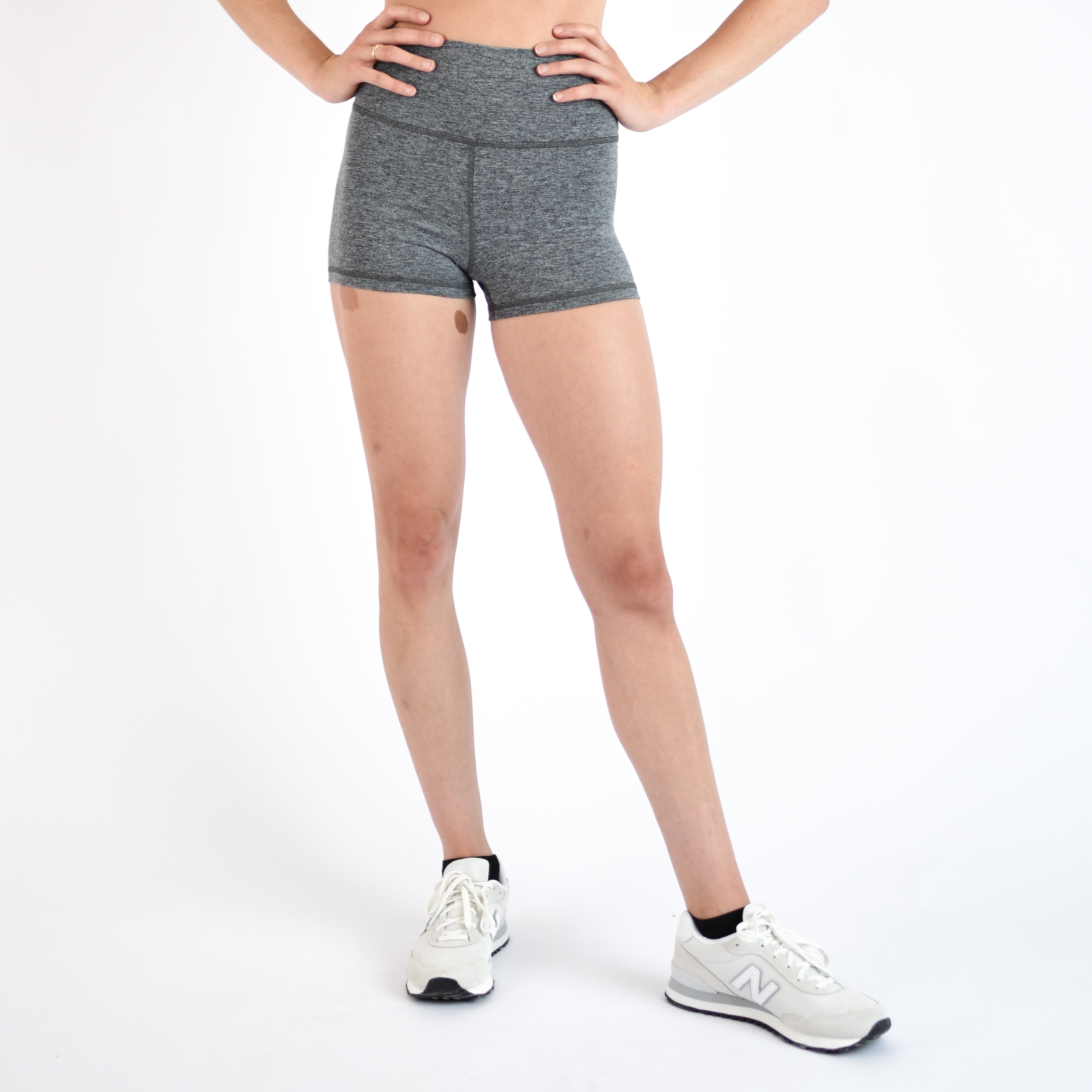 Heather Asphalt Gray High Rise Booty Gym Shorts