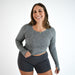 Gray Women's Long Sleeve Shirt - Cropped - Foundation