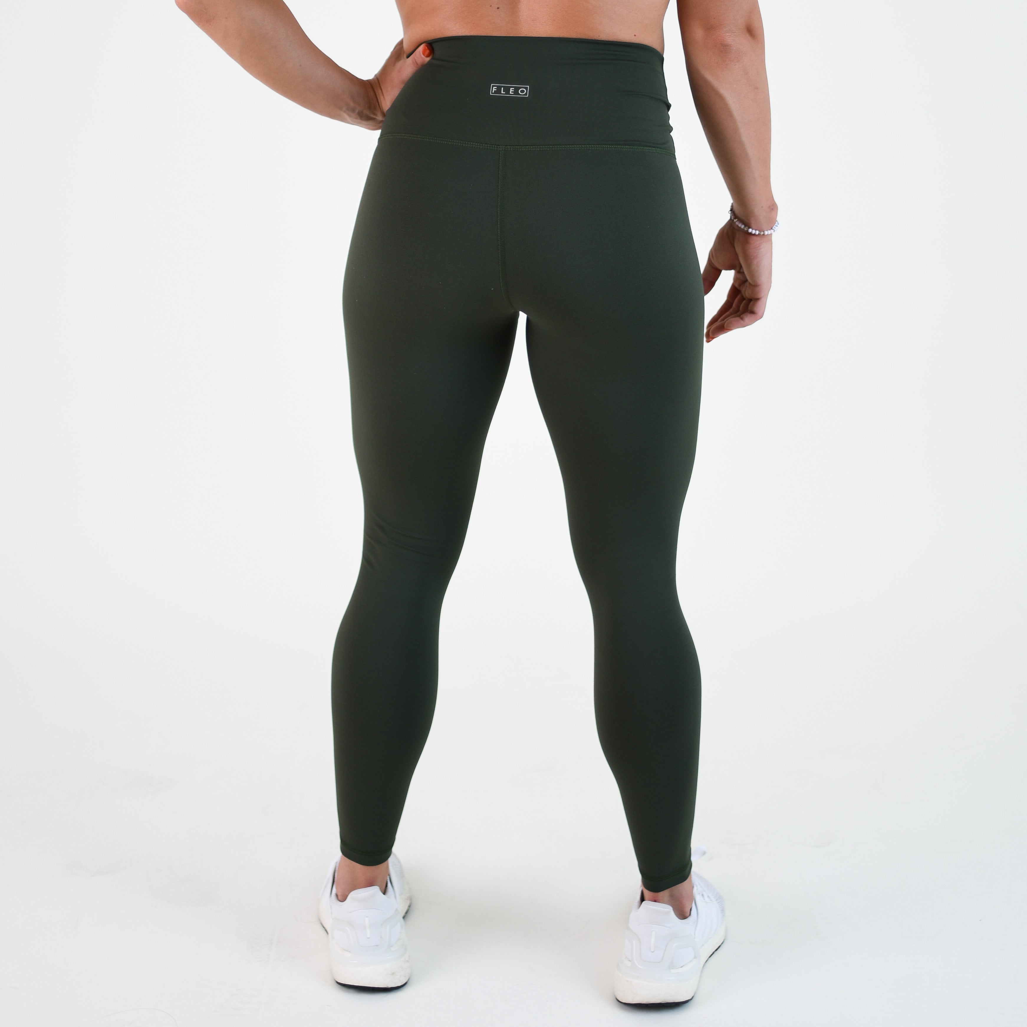 Kombu Green Super High Leggings - Bounce Fabric