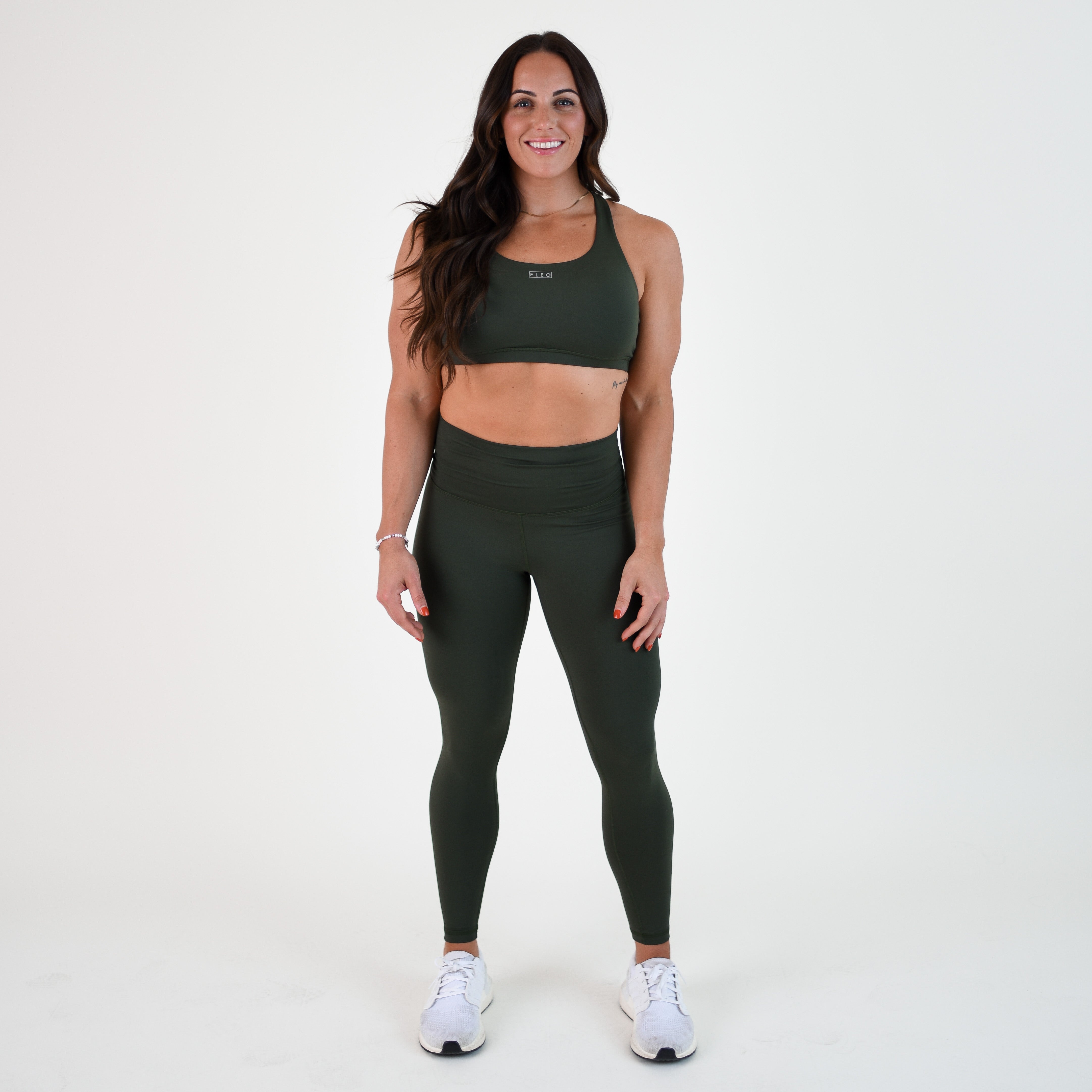 Kombu Green Super High Leggings - Bounce Fabric