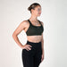 Kombu Green Scoop Neck Sports Bra - Isla