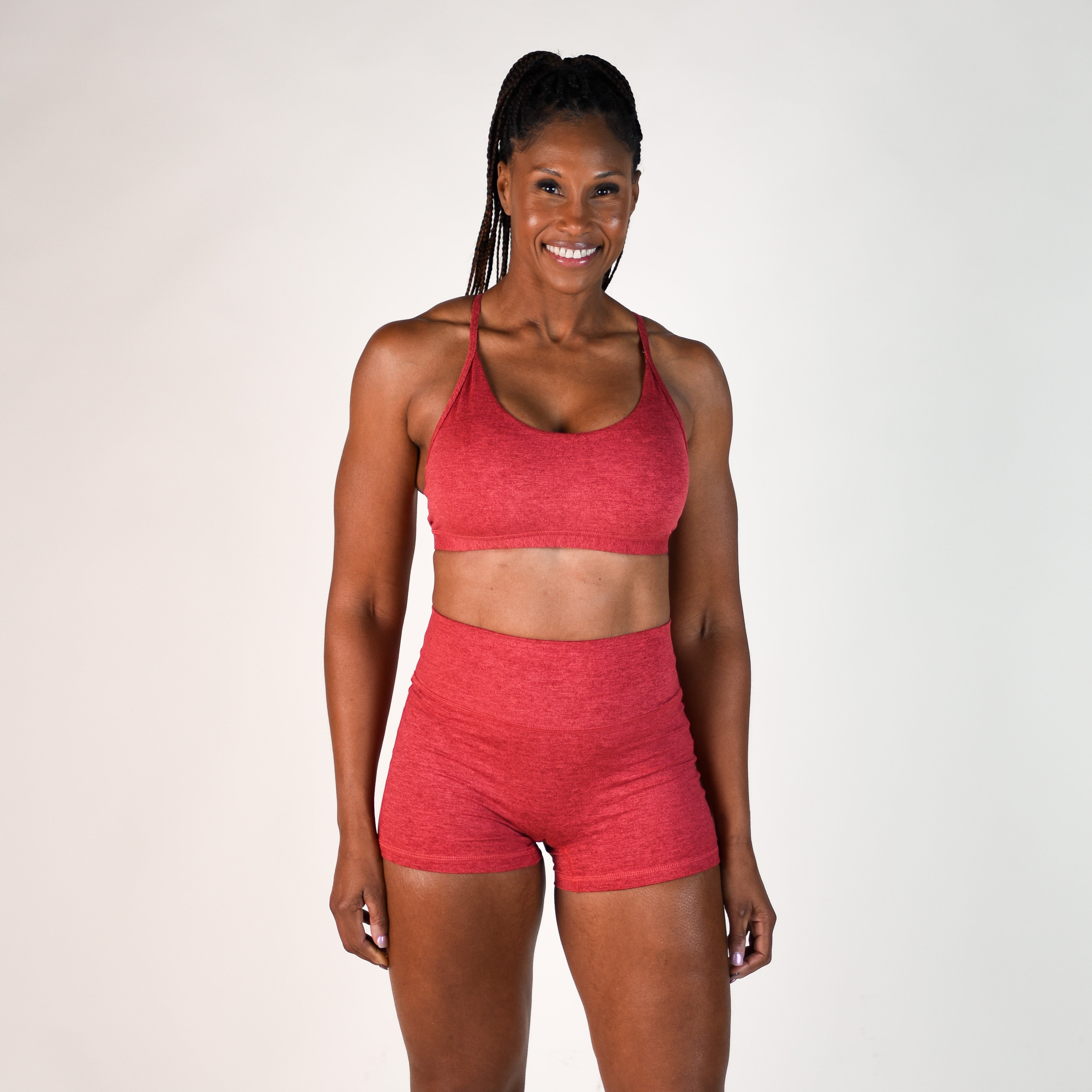 Heather Cardinal Racerback Sports Bra - Cami