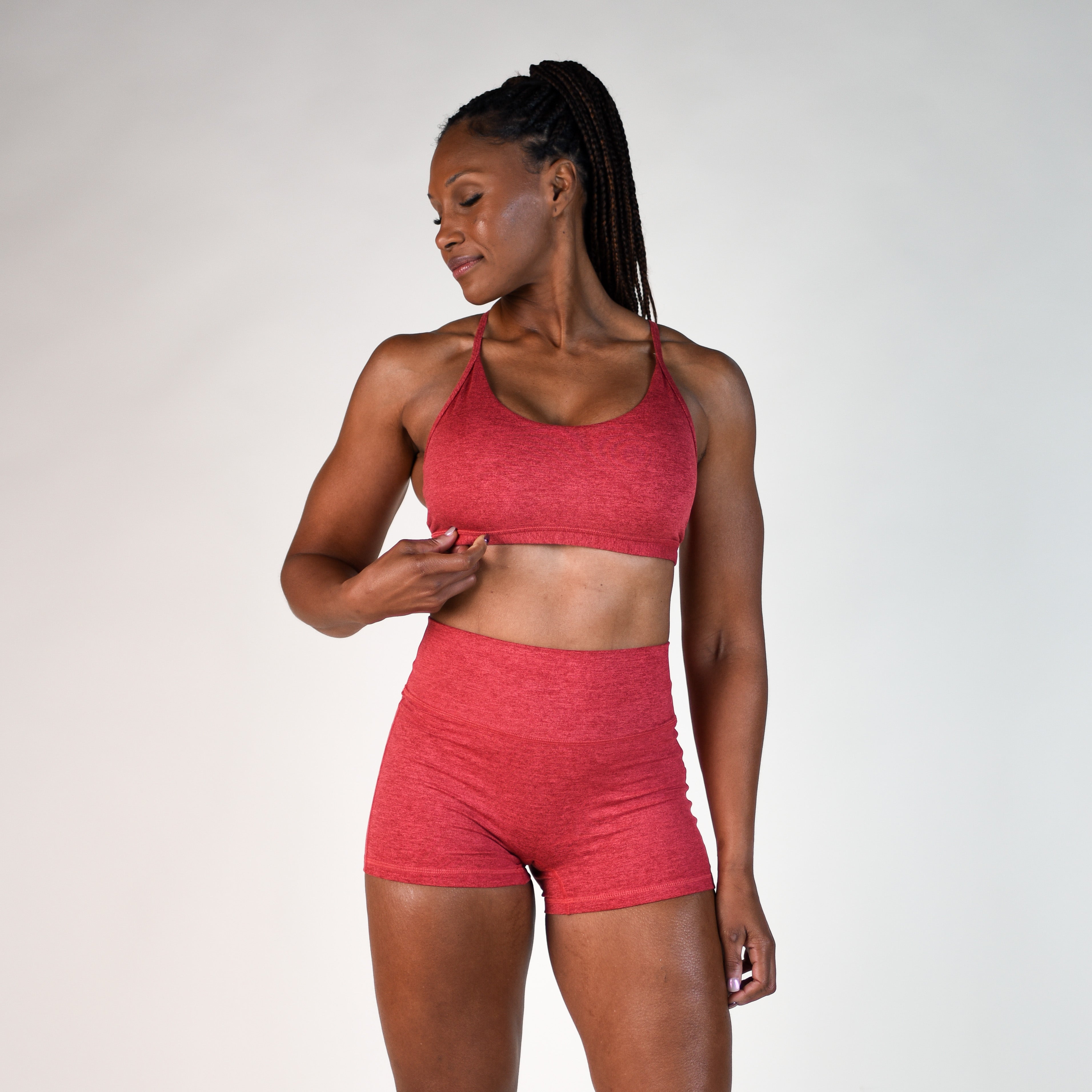 Heather Cardinal Racerback Sports Bra - Cami