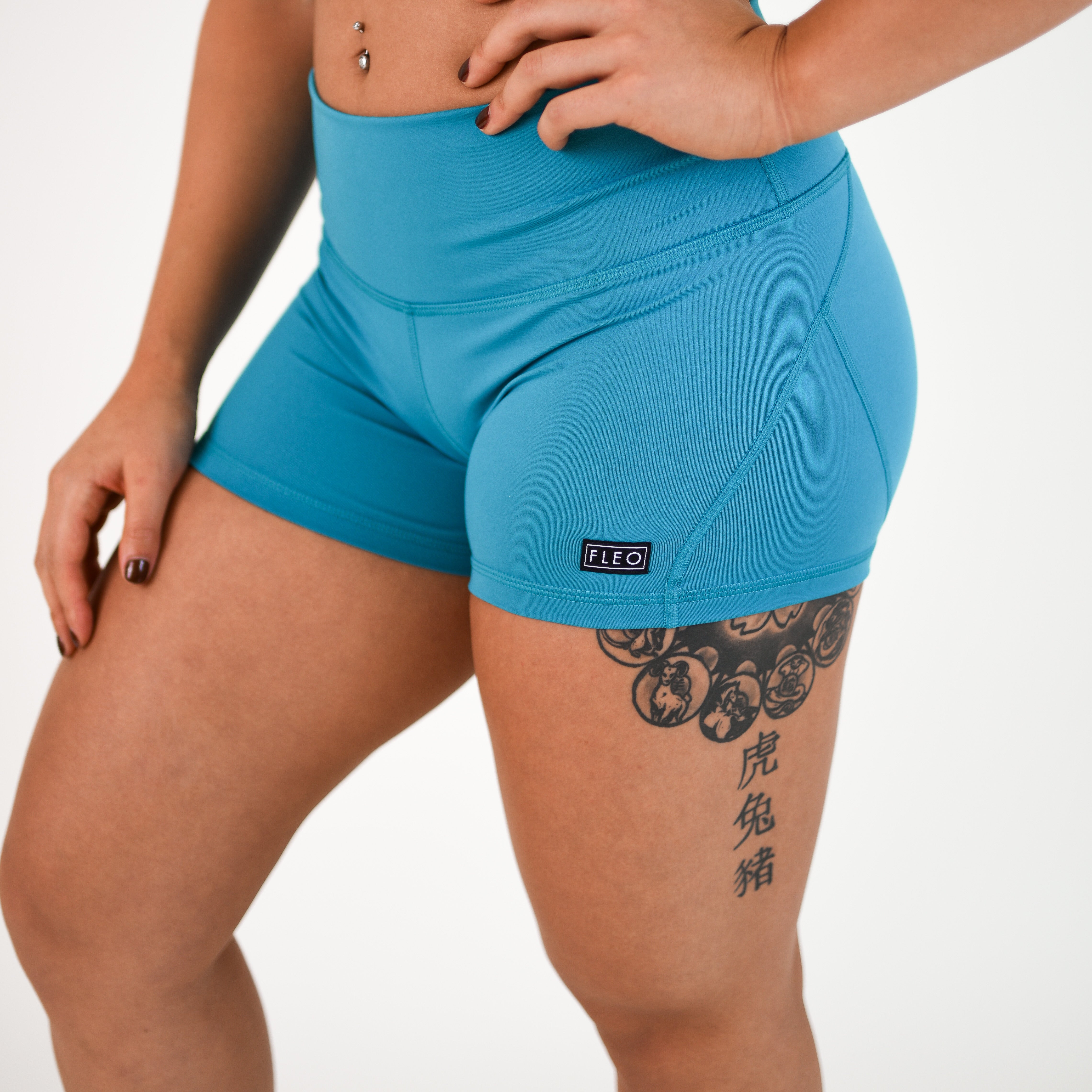 Tahitian Tide Mid Rise Contour Training Shorts For Women