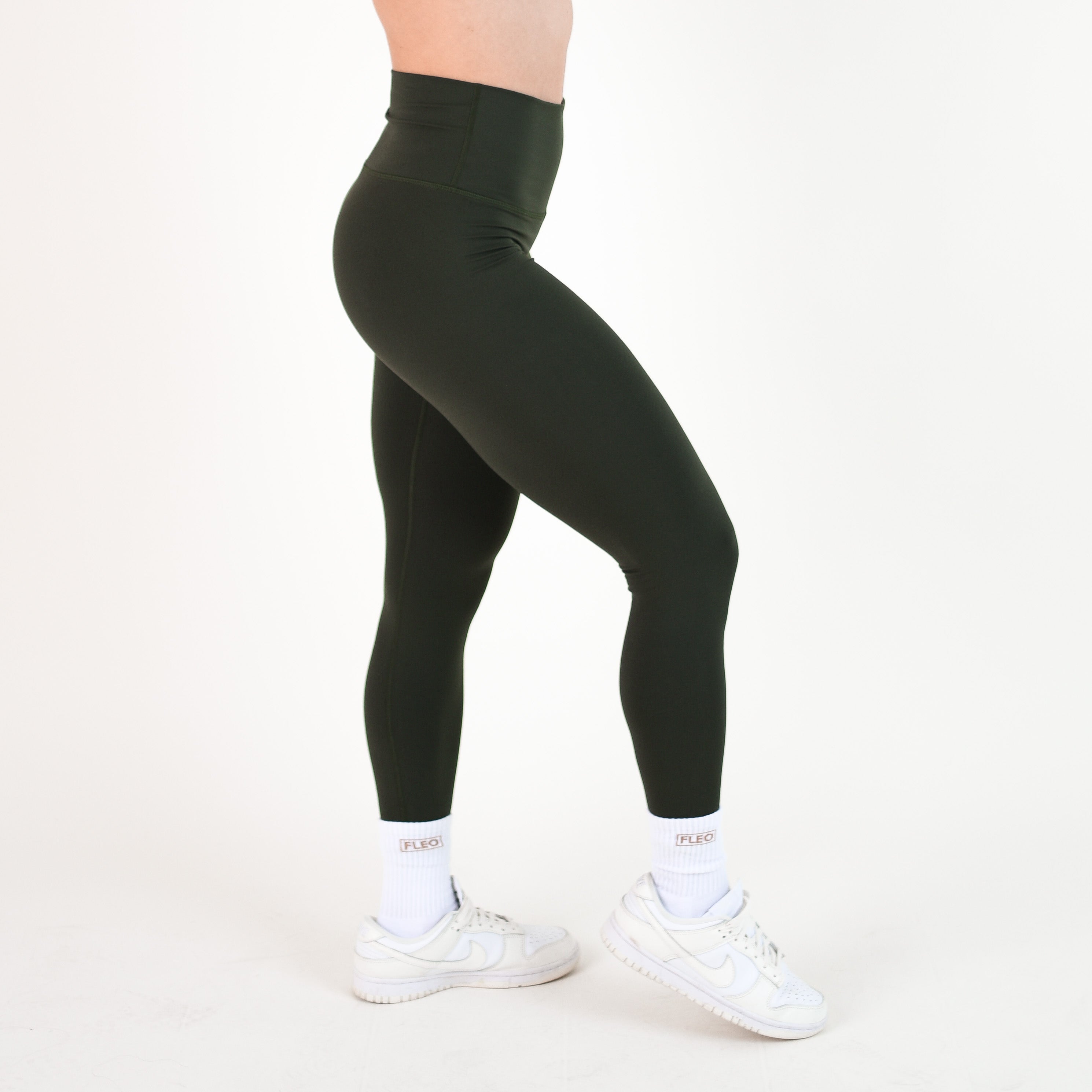 Kombu Green Super High Leggings - Bounce Fabric