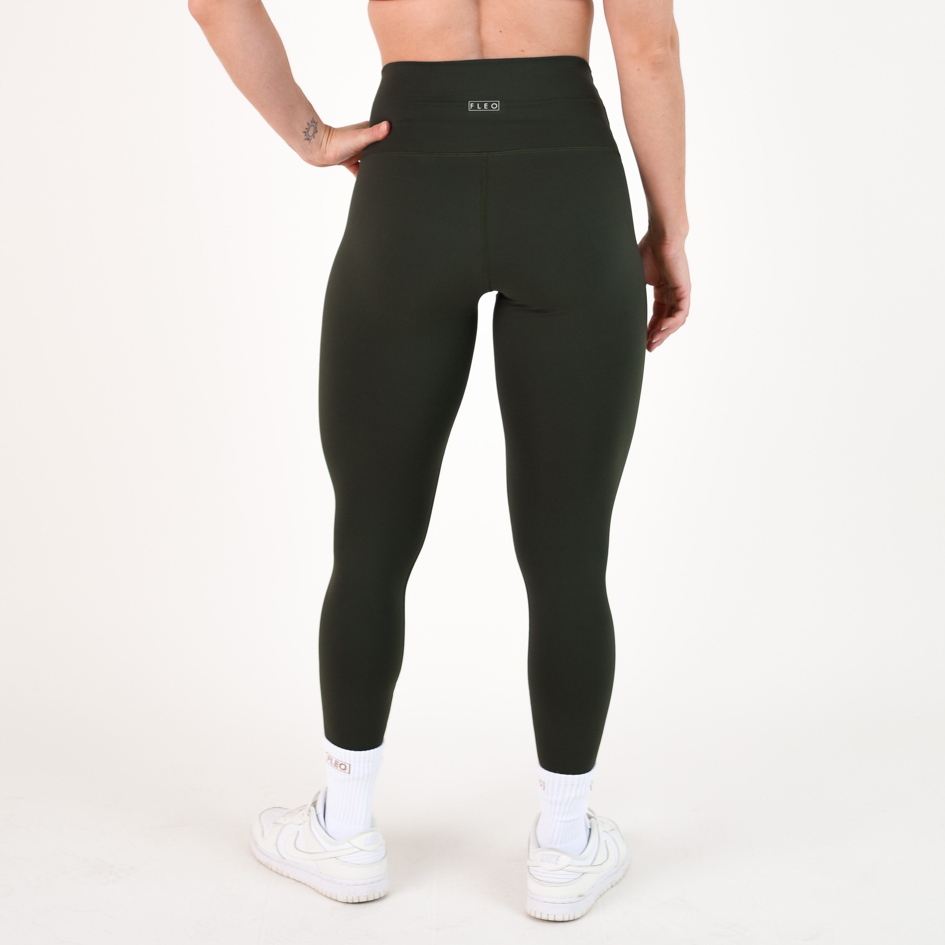 Kombu Green Super High Leggings - Bounce Fabric