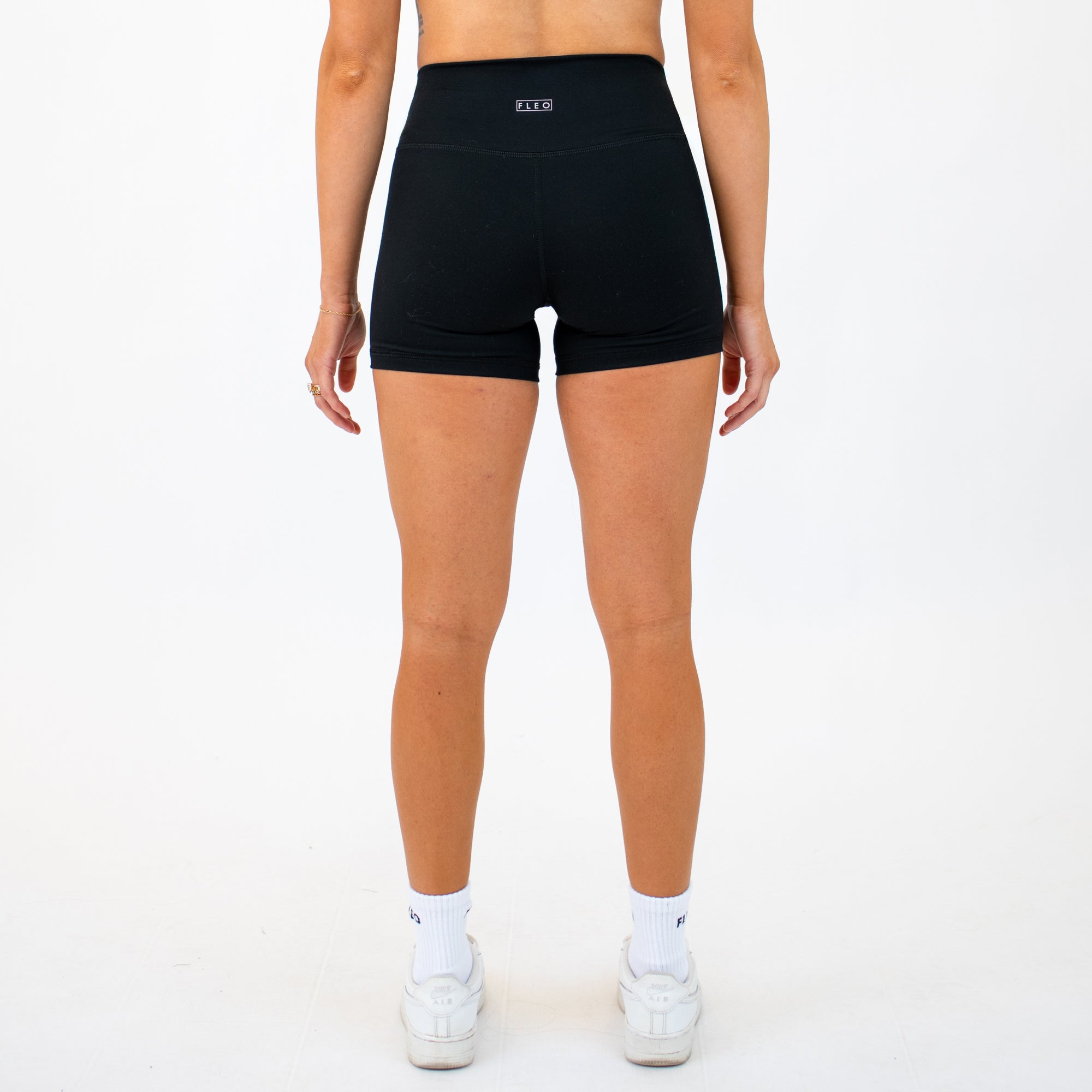Black High Rise Spandex Shorts -6