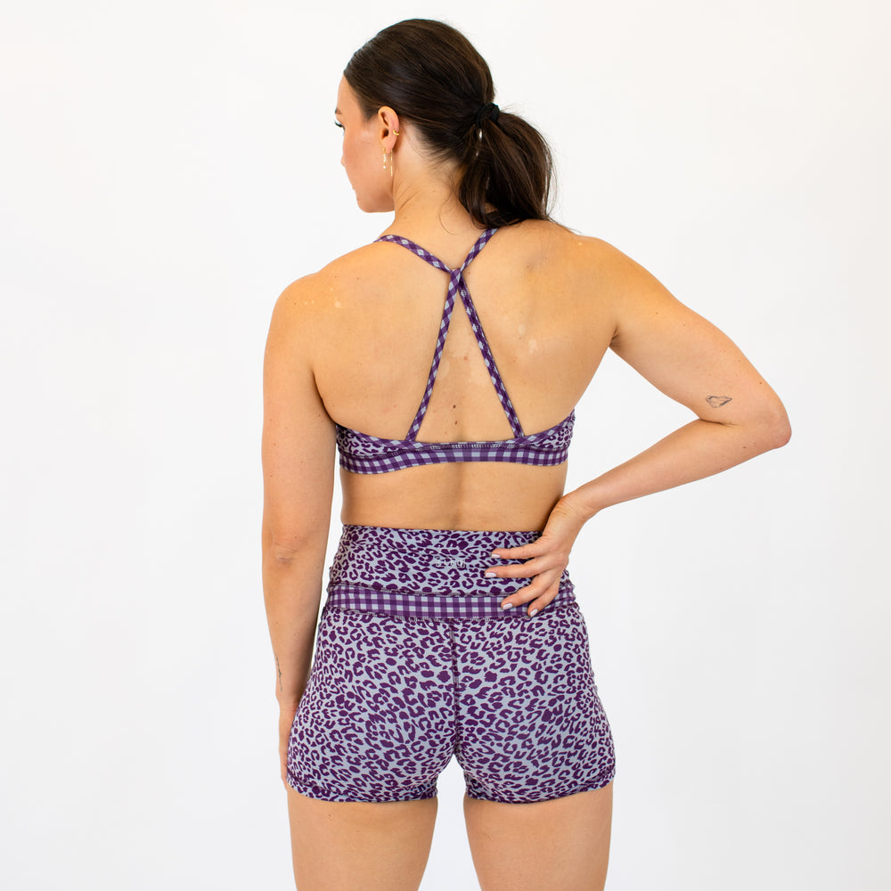 Loop Back Sports Bra - Leopard Gingham -2
