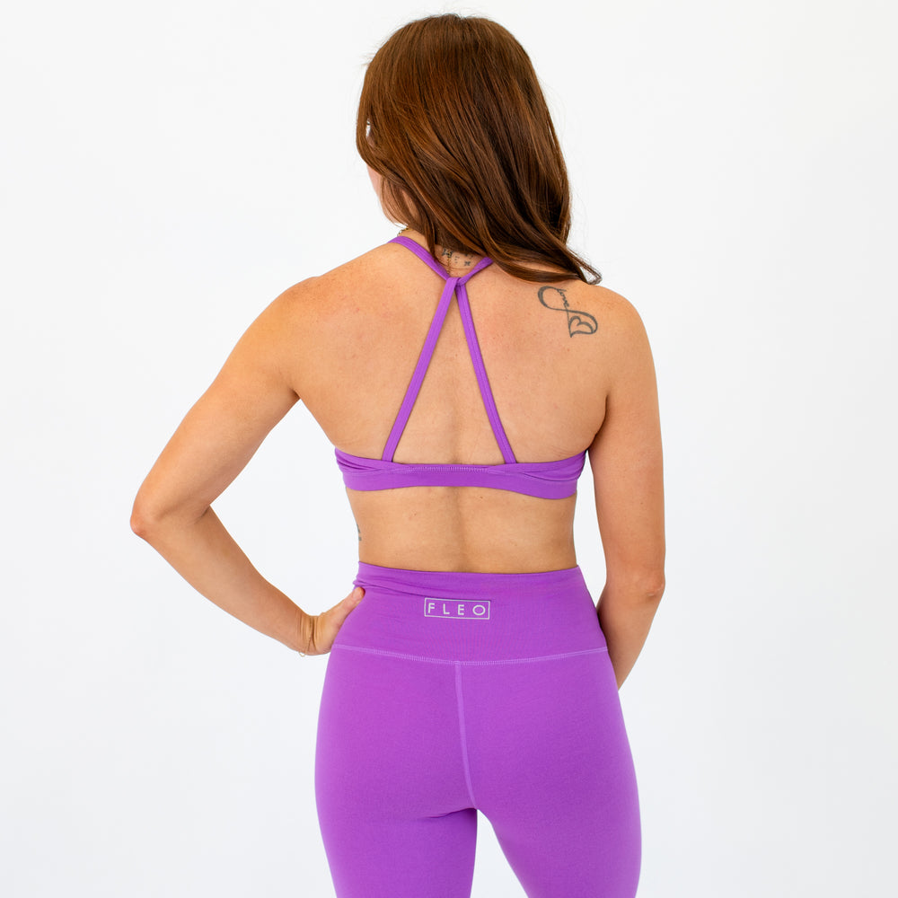 Loop Back Sports Bra - Neon Purple -2