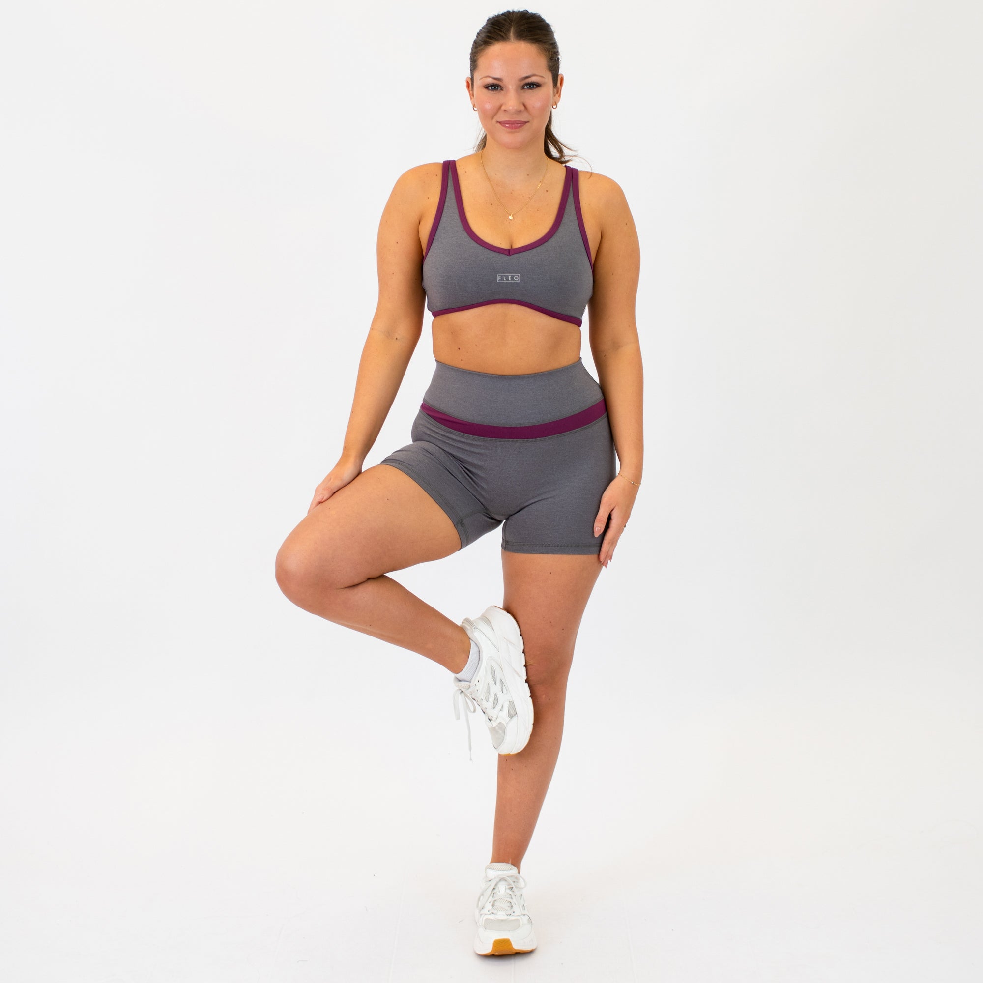 Heather Volcanic + Amaranth Jett Bralette - Light Support -3