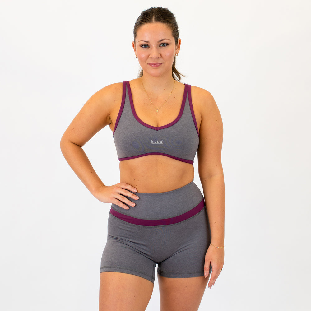 Heather Volcanic + Amaranth Jett Bralette - Light Support -1