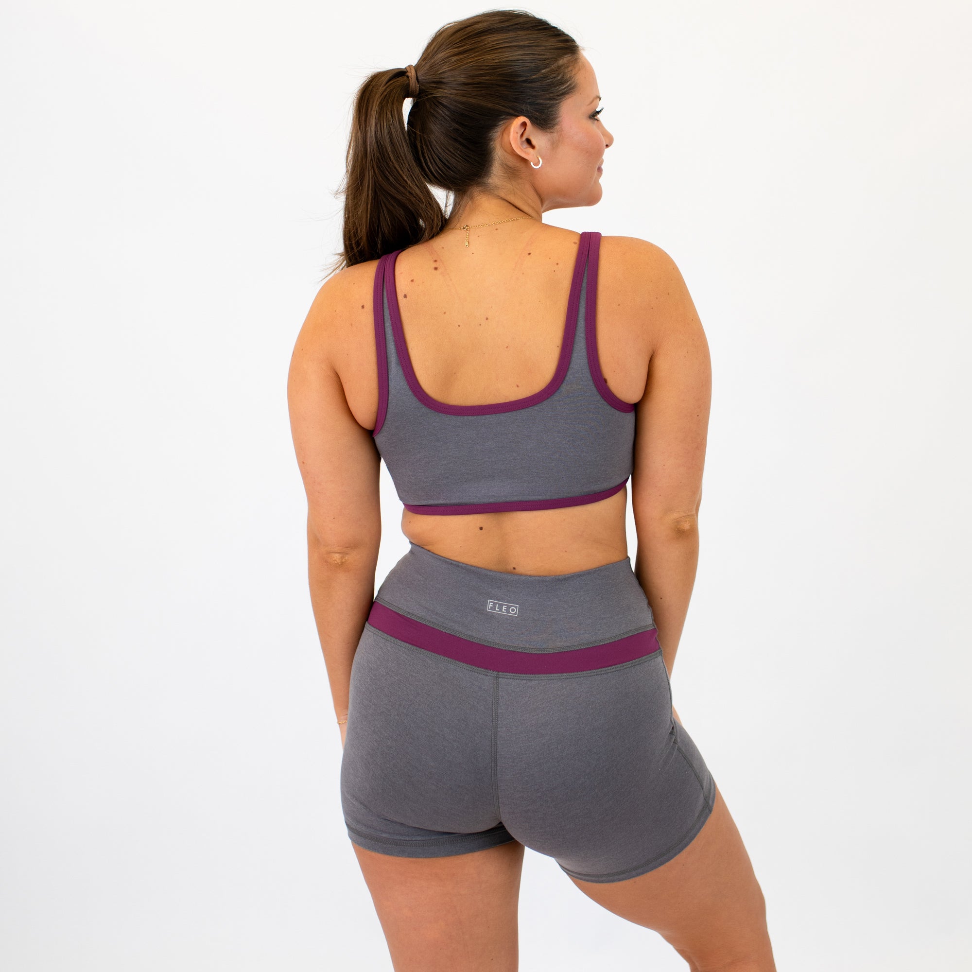 Heather Volcanic + Amaranth Jett Bralette - Light Support -2