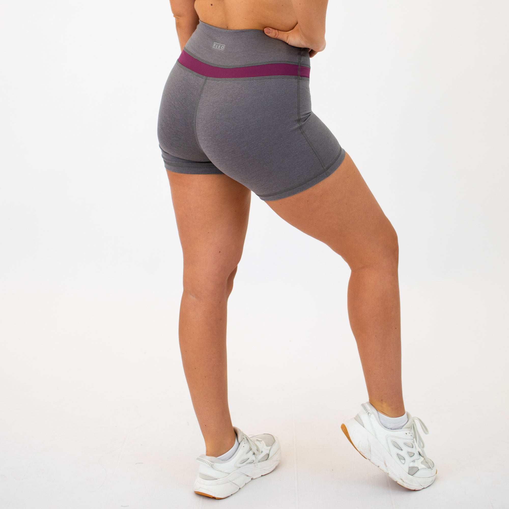 Heather Volcanic and Amaranth Double Take Spandex Shorts -2