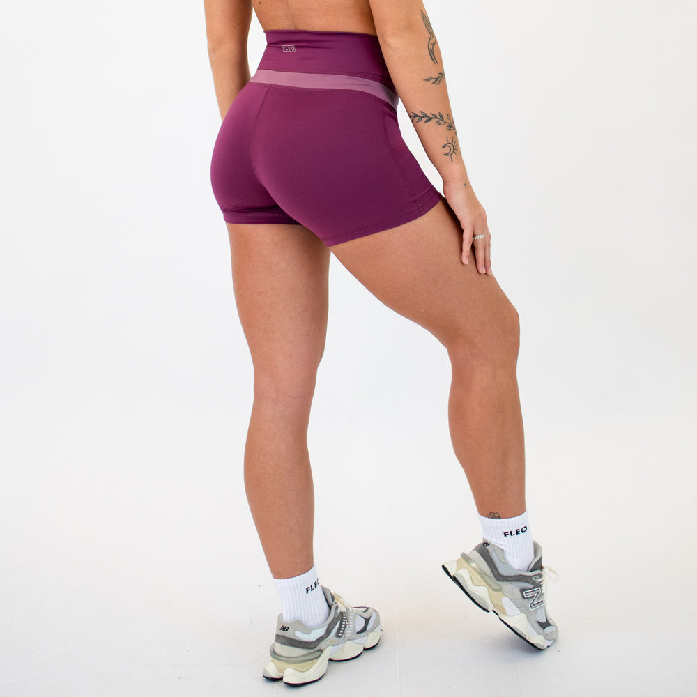 Amaranth and Wistful Mauve Double Take Spandex Shorts -2