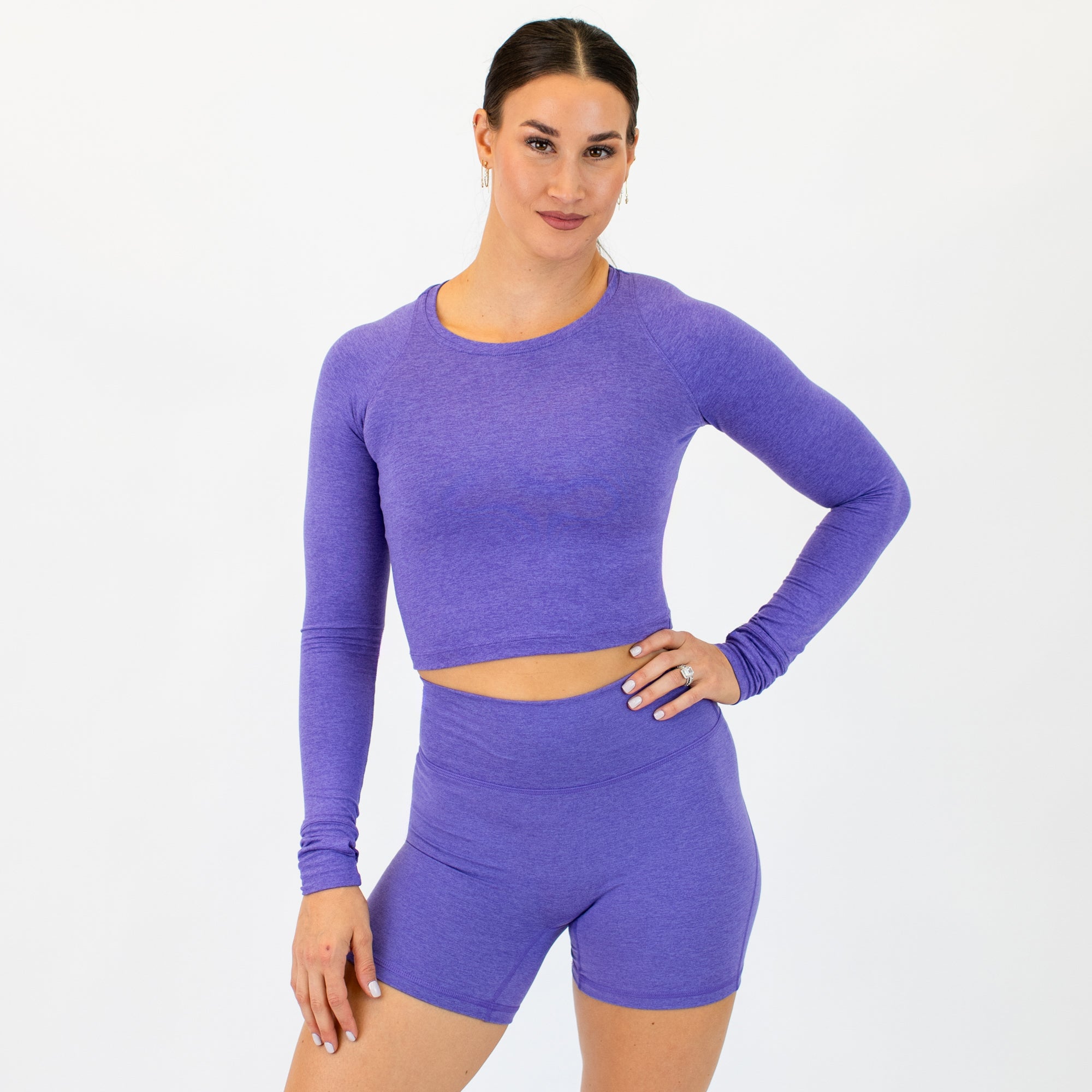 Heather Passion Flower Foundation Crop Long Sleeve -1