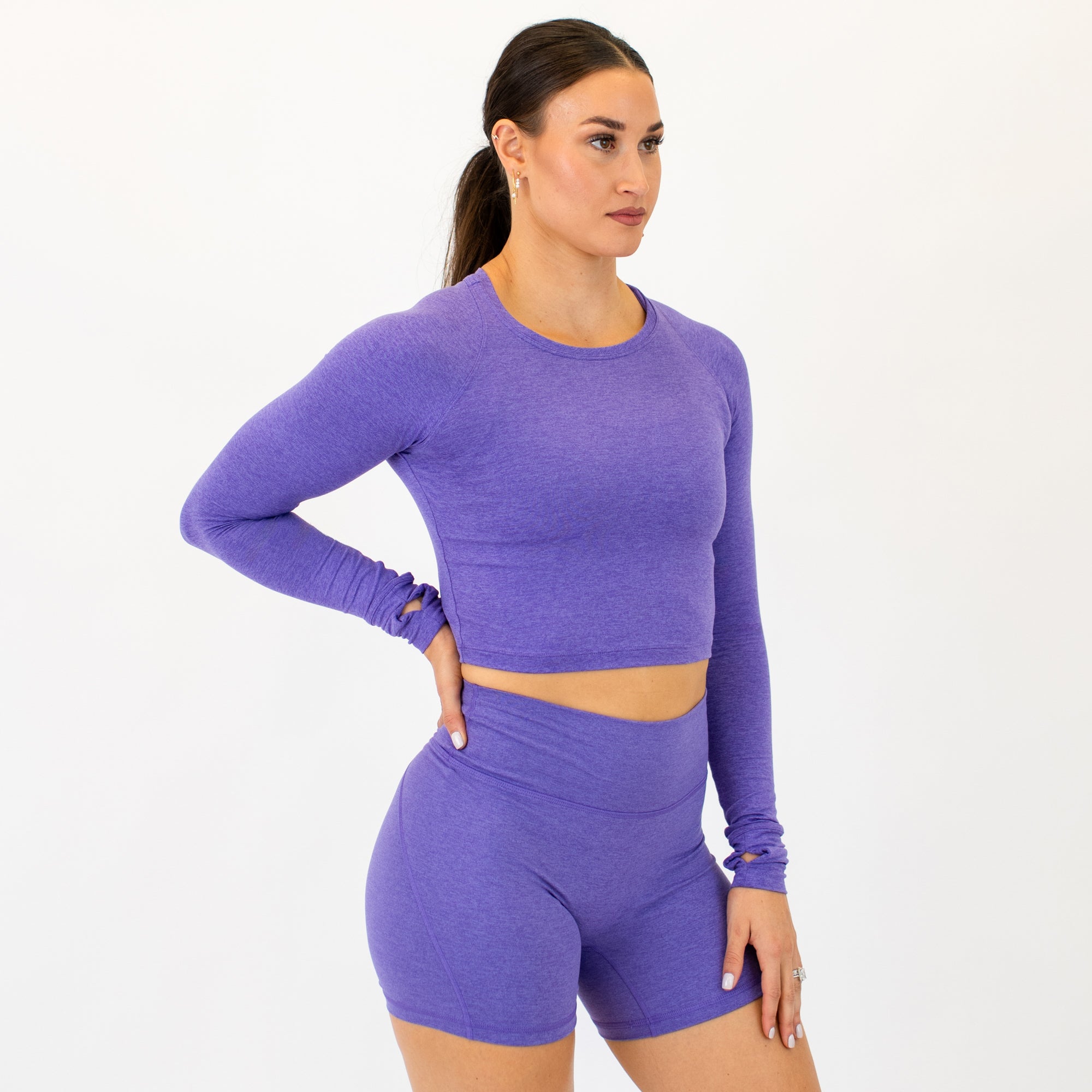Heather Passion Flower Foundation Crop Long Sleeve -4