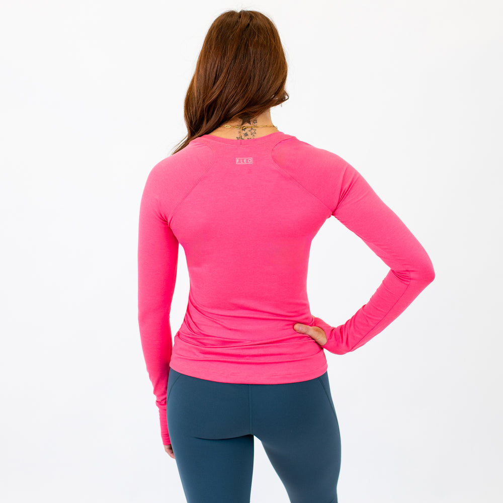 Heather Camellia Women's Long Sleeve Shirt - Foundation -2