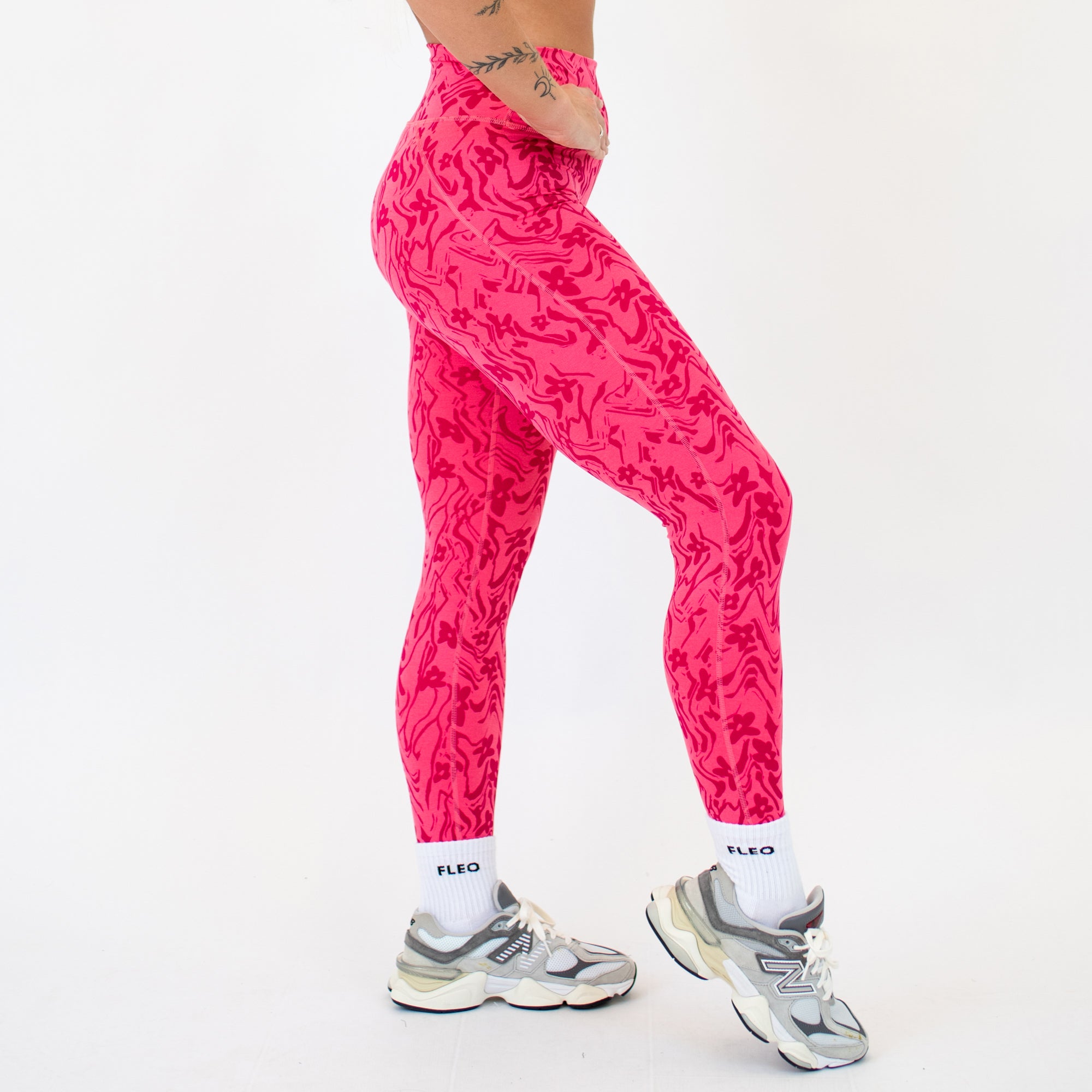 Floral Wave No Front Seam Legging 7/8 25" - Charge -5