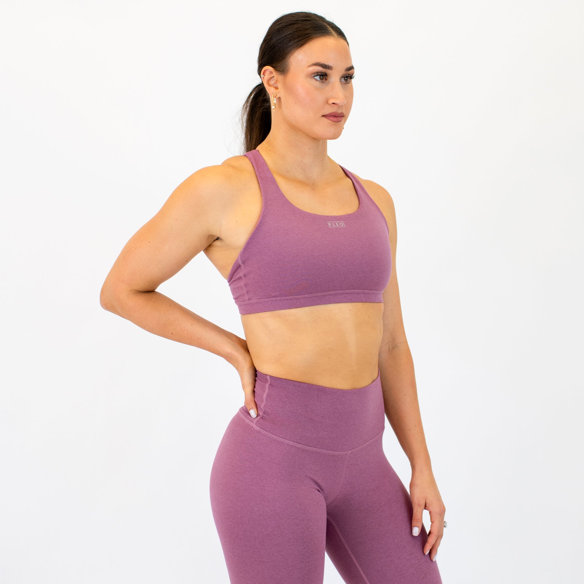 Heather Mellow Mauve Sports Bra - Isla -4