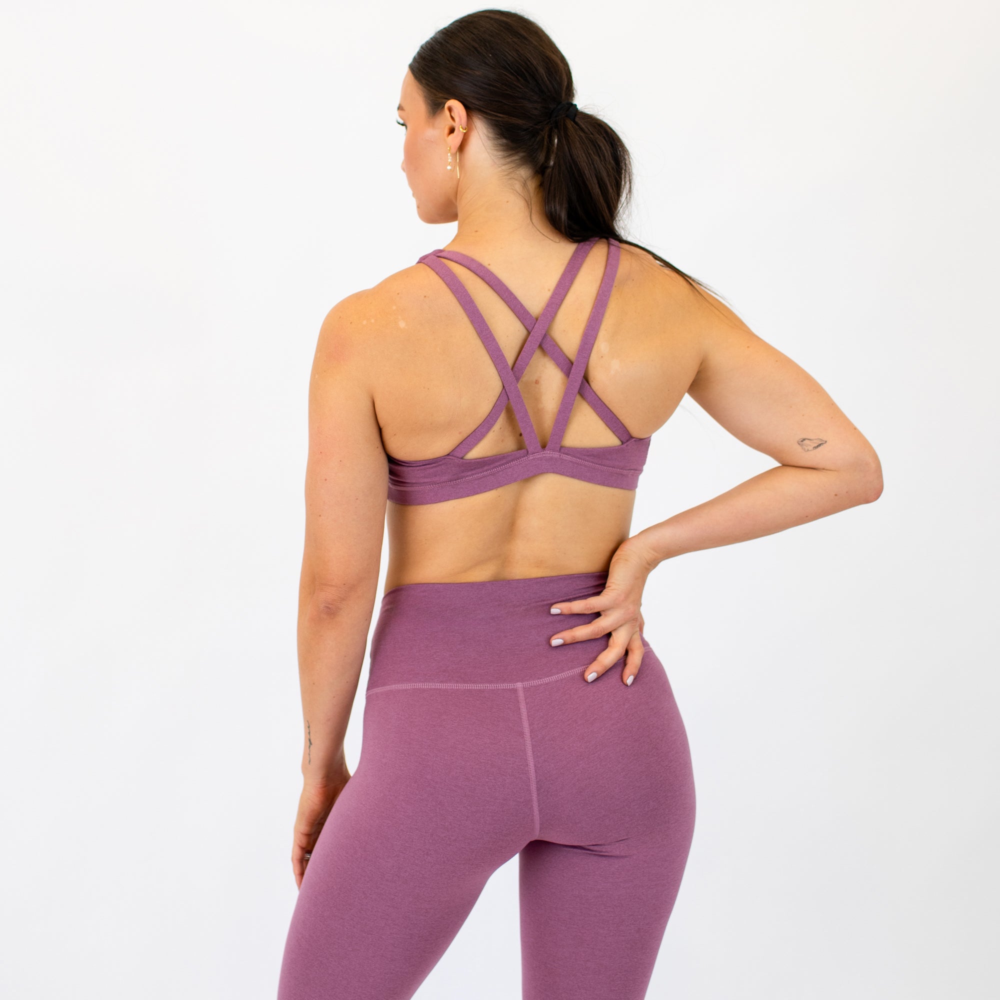 Heather Mellow Mauve Sports Bra - Isla -2