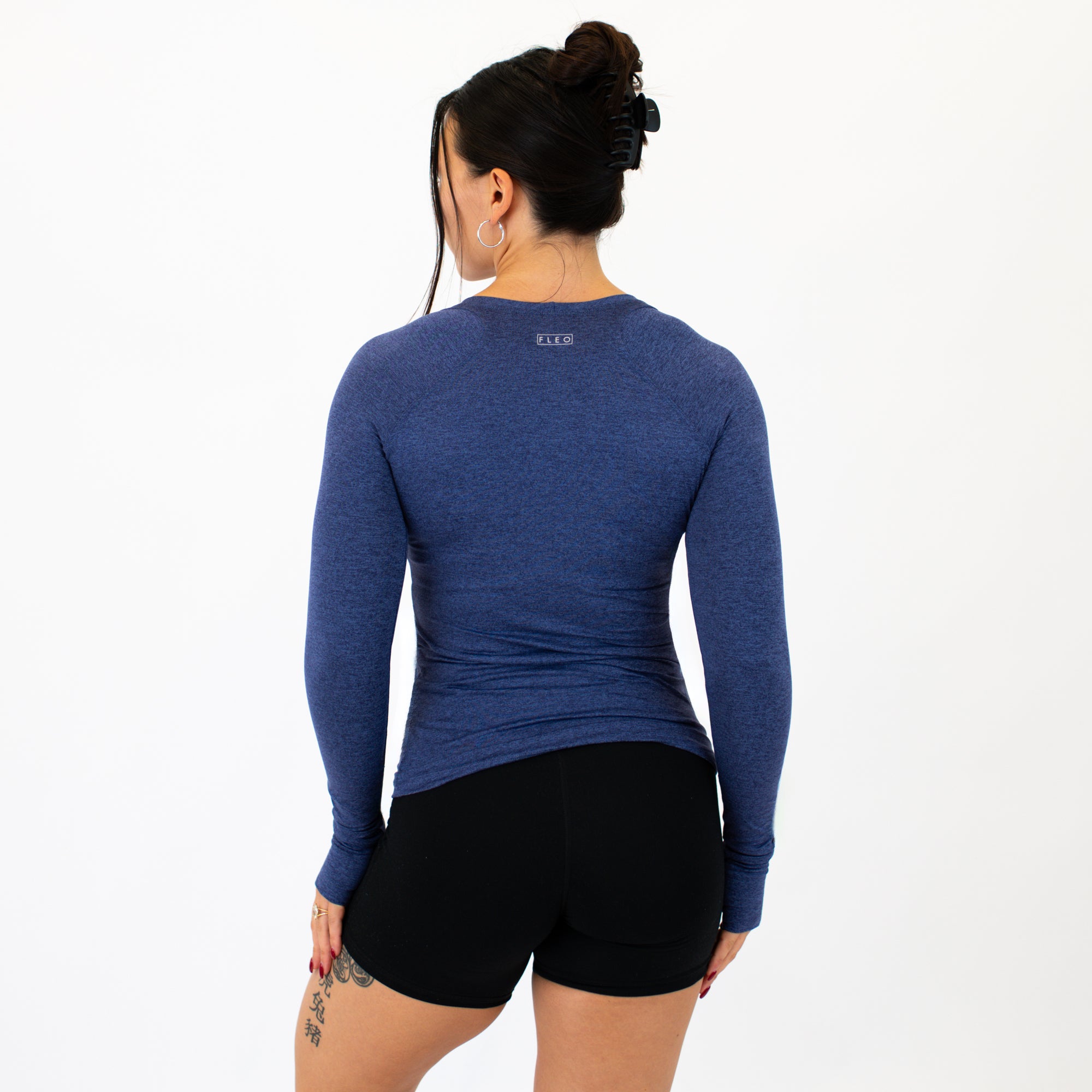 Heather Blue Aura Women's Long Sleeve Shirt - Foundation -2