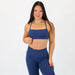 X Back Sports Bra - Chloe in Heather Blue Aura -1
