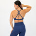 X Back Sports Bra - Chloe in Heather Blue Aura -2