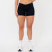 Black No Front Seam Mid Rise Spandex Shorts