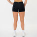 Black No Front Seam Mid Rise Spandex Shorts