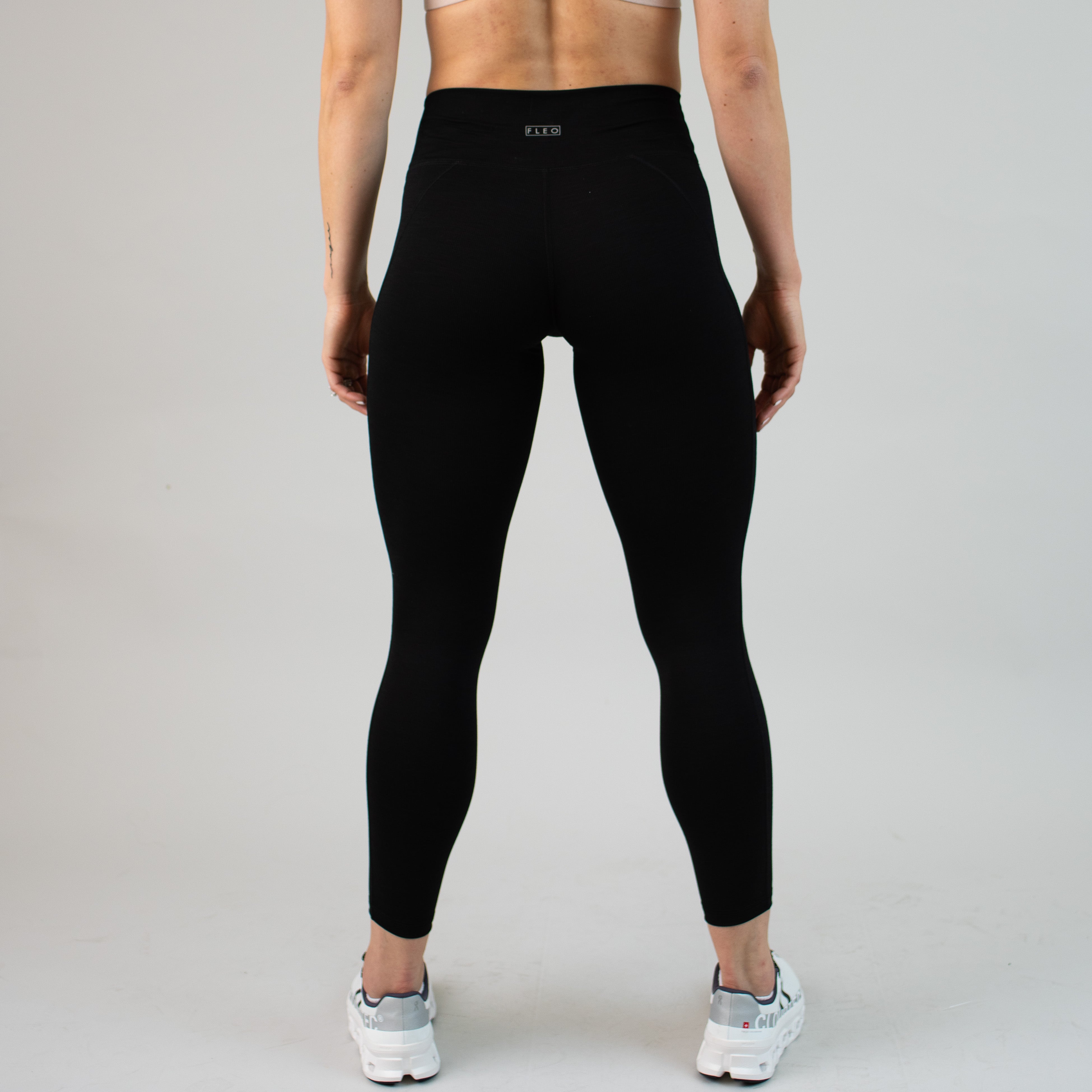 Black Ribbed No Front Seam Legging 7/8 25" - Charge