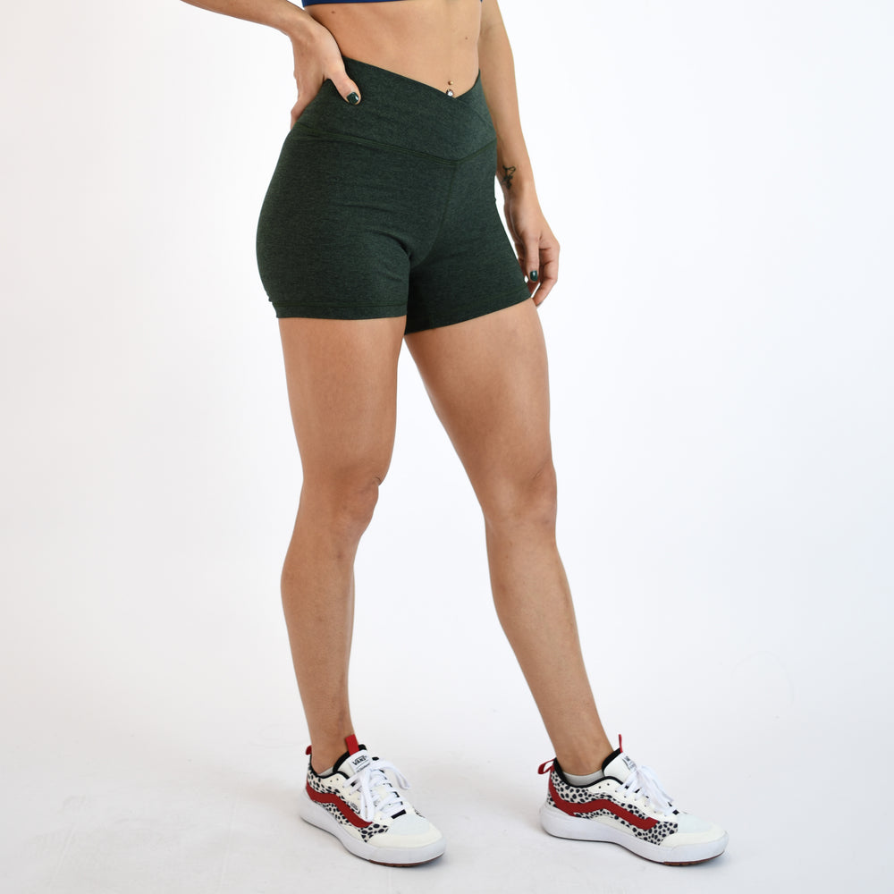 Heather Black Forest High Rise Spandex Shorts